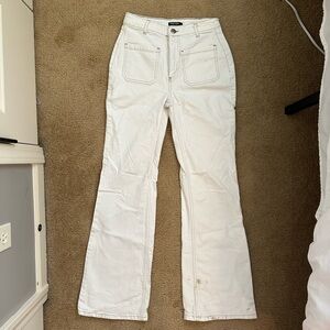 White flare jeans
